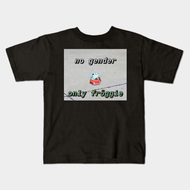 no gender, only froggie Kids T-Shirt by Wormunism